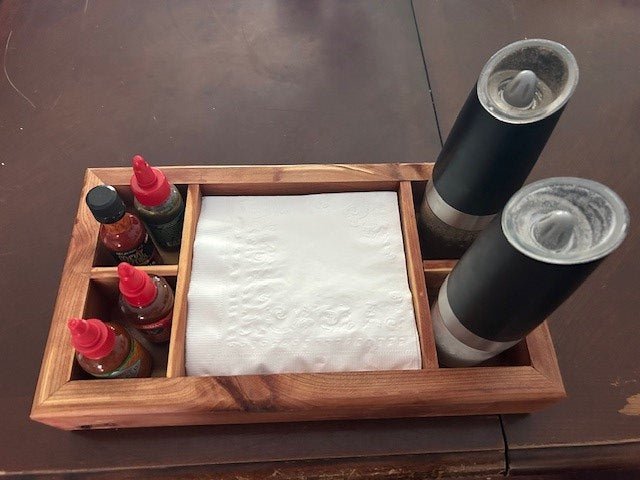 cedar Condiment/Napkin Holder - 4 compartments - Dave Davis Woodworking