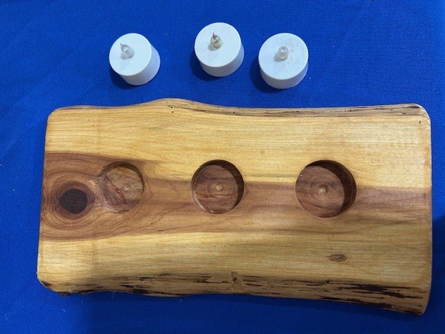 Slab 3 Tea Light Holder - Live Edge - Dave Davis Woodworking