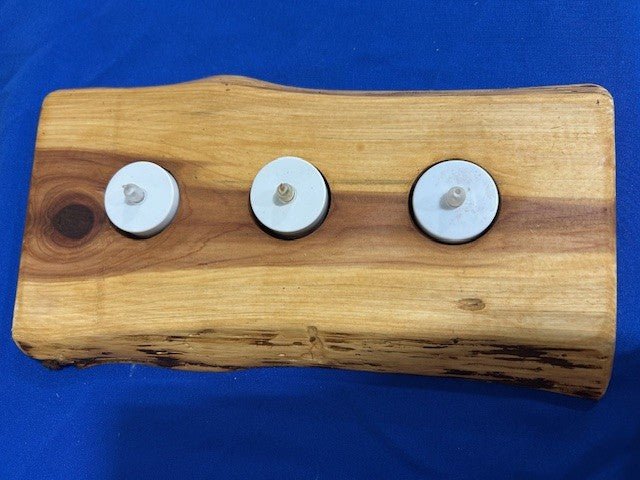 Slab 3 Tea Light Holder - Live Edge - Dave Davis Woodworking