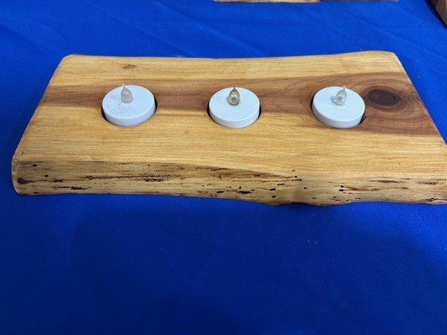 Slab 3 Tea Light Holder - Live Edge - Dave Davis Woodworking