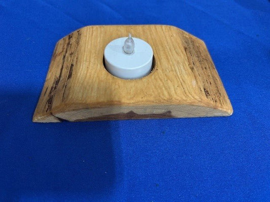 Slab Single Tea Light Holder - Live Edge - Dave Davis Woodworking